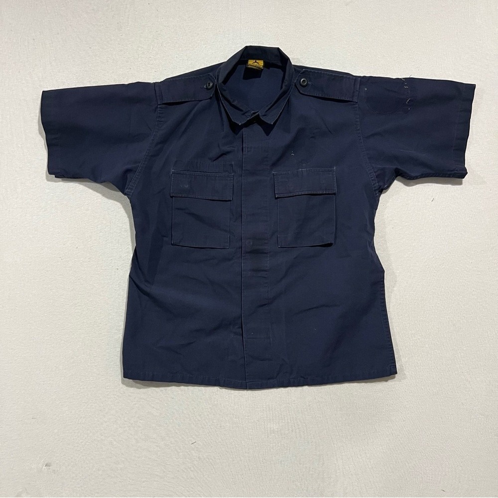 Propper Tactical Shirt Mens Medium Blue Excellent Kinetic Short Sleeve Button Up